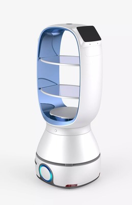 擎朗送餐机器人 上海木马设计的工业美学与智能服务融合